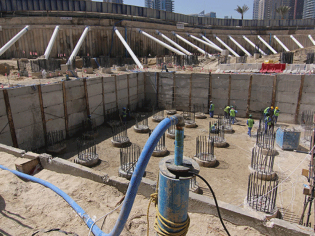 Deep well dewatering services Saudi Arabia for deep excavation projects